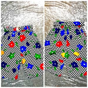 Vintage Checked Colorful Shorts